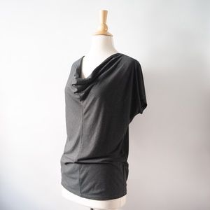 Ann Taylor Drapey Cowl Neck Short Cap Sleeve Top